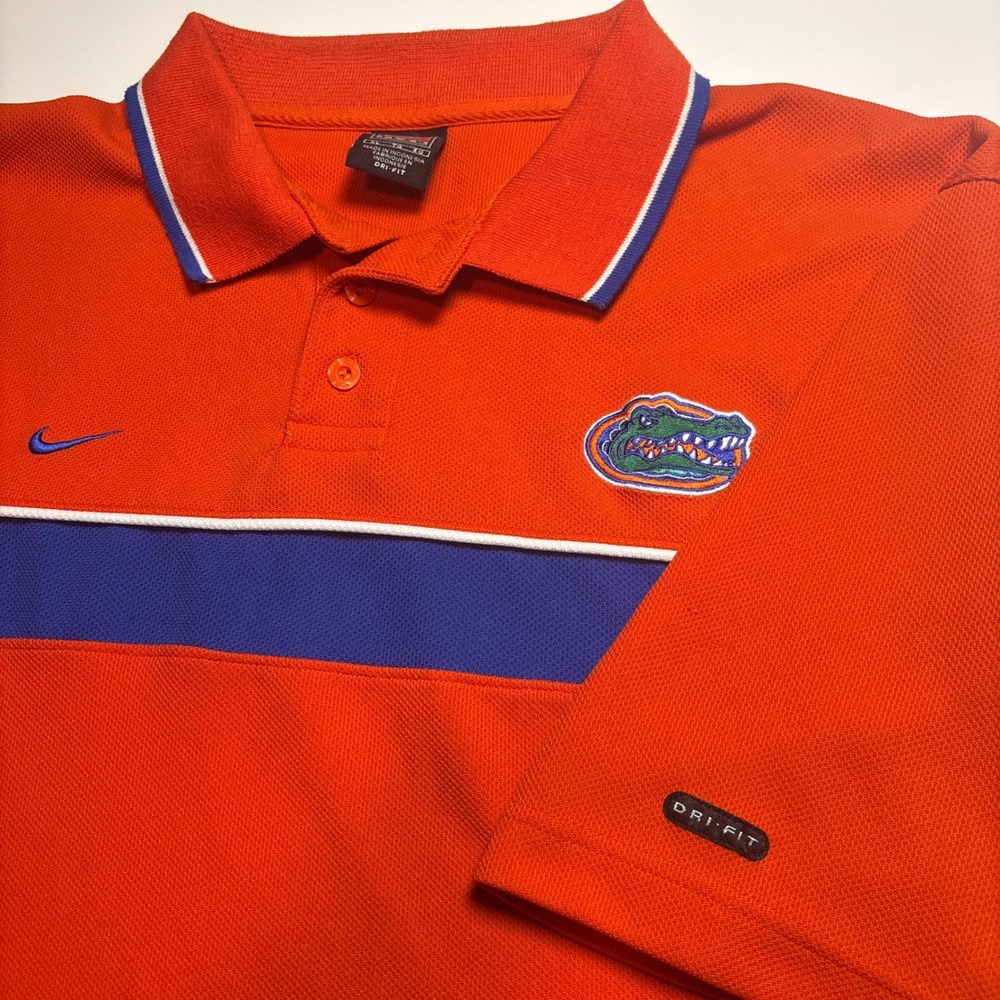 Florida Gators Nike Team Orange‎ Dri Fit Polo Shirt Mens XL NCAA Football Gator
